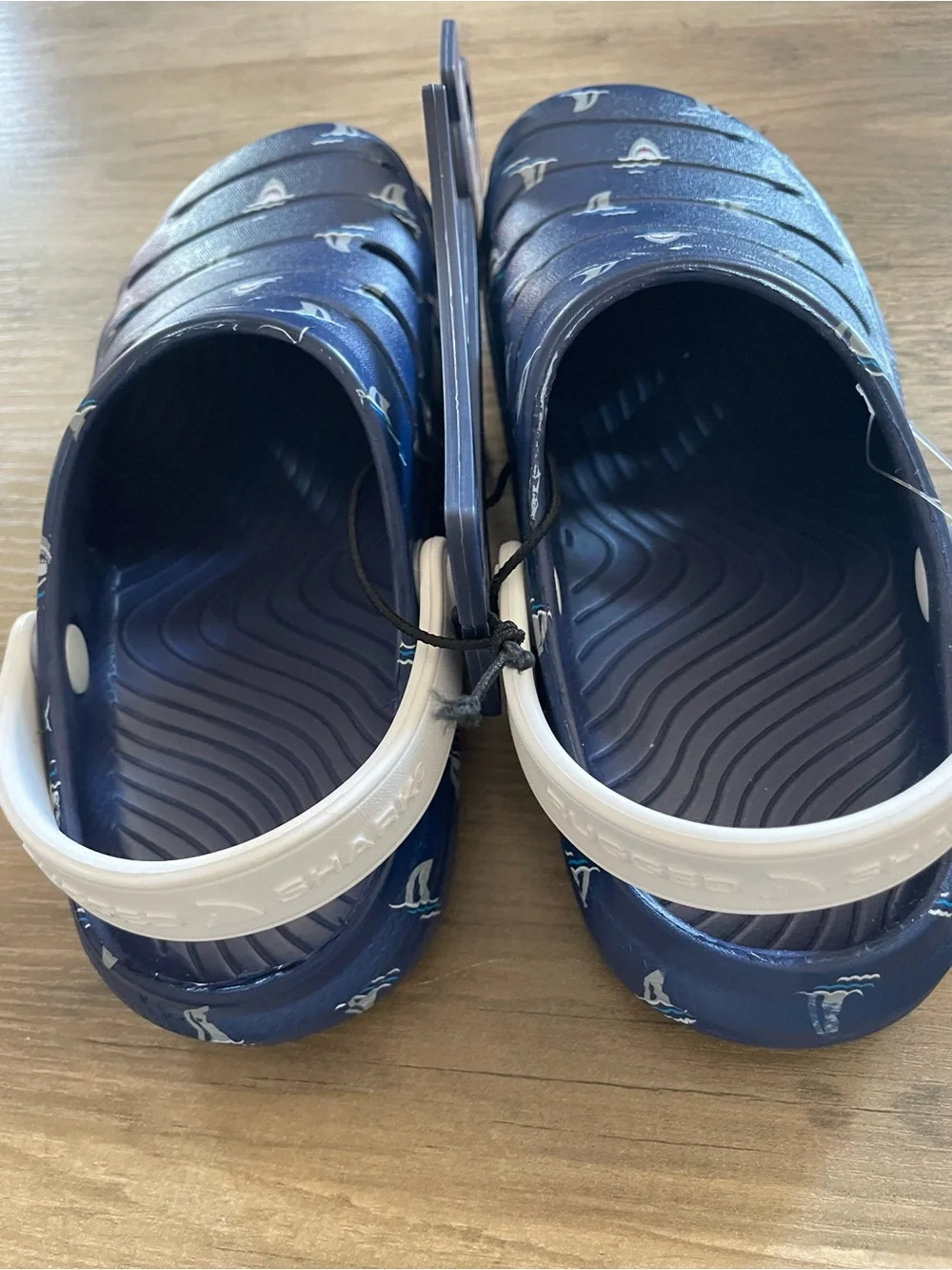 Rugged shark recycled Eva navy blue shark print water activity clog youth kids 1